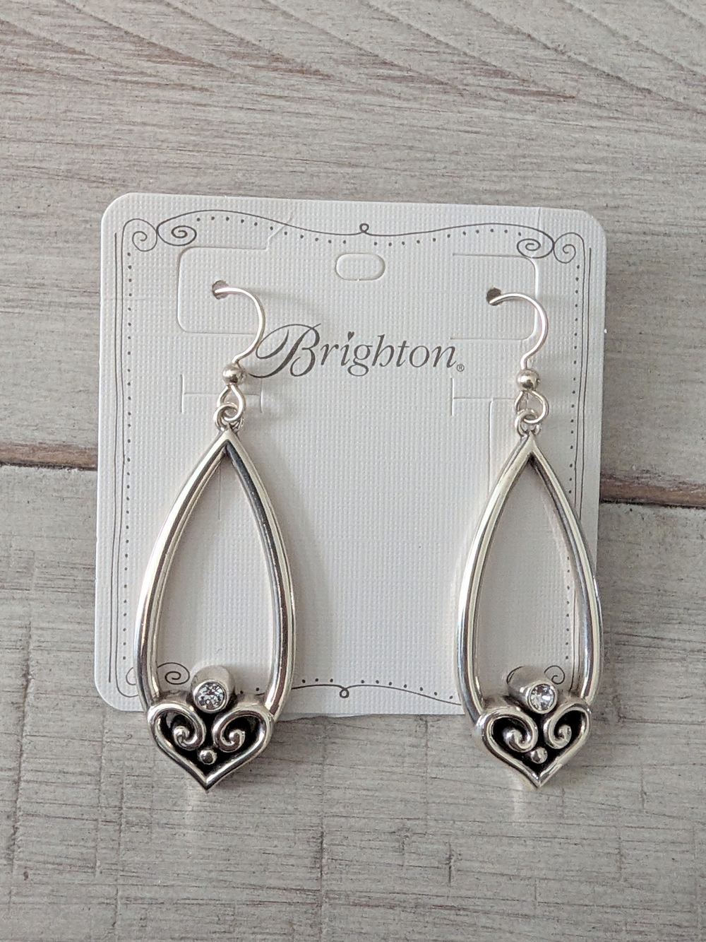 Brighton Alcazar Teardrop Heart Floral Scroll Earrings